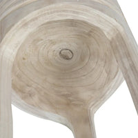 Tabouret sculpté en bois de paulownia