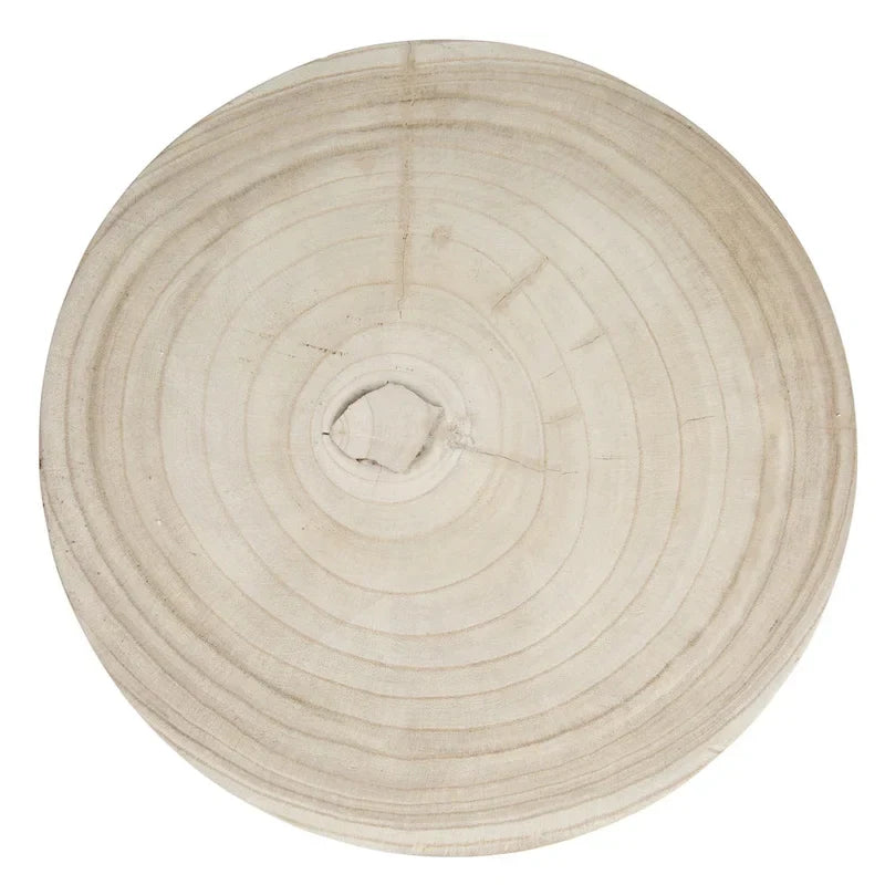 Tabouret sculpté en bois de paulownia