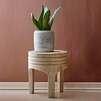 Tabouret sculpté en bois de paulownia