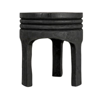 Tabouret sculpté en bois de paulownia