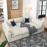Commix Canapé sectionnel 6 pièces garni de duvet ultra-rembourré