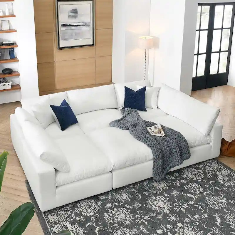 Commix Canapé sectionnel 6 pièces garni de duvet ultra-rembourré