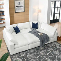 Commix Canapé sectionnel 6 pièces garni de duvet ultra-rembourré