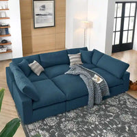 Commix Canapé sectionnel 6 pièces garni de duvet ultra-rembourré