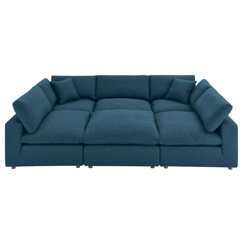 Commix Canapé sectionnel 6 pièces garni de duvet ultra-rembourré
