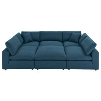 Commix Canapé sectionnel 6 pièces garni de duvet ultra-rembourré