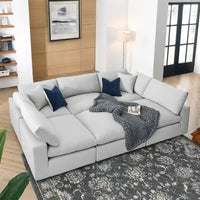 Commix Canapé sectionnel 6 pièces garni de duvet ultra-rembourré
