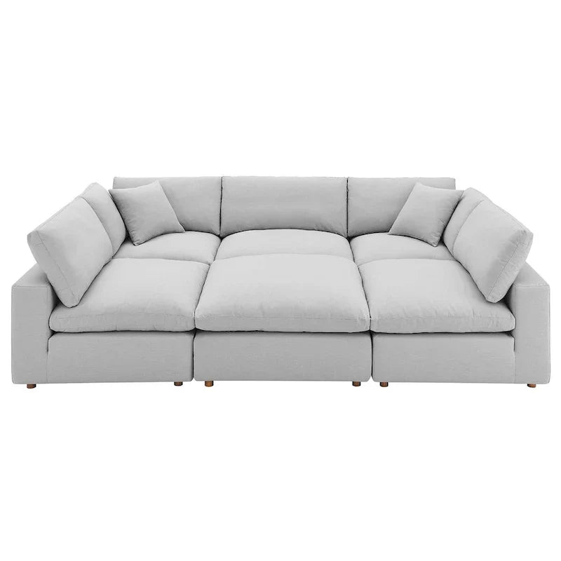 Commix Canapé sectionnel 6 pièces garni de duvet ultra-rembourré
