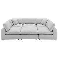 Commix Canapé sectionnel 6 pièces garni de duvet ultra-rembourré