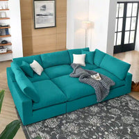 Commix Canapé sectionnel 6 pièces garni de duvet ultra-rembourré