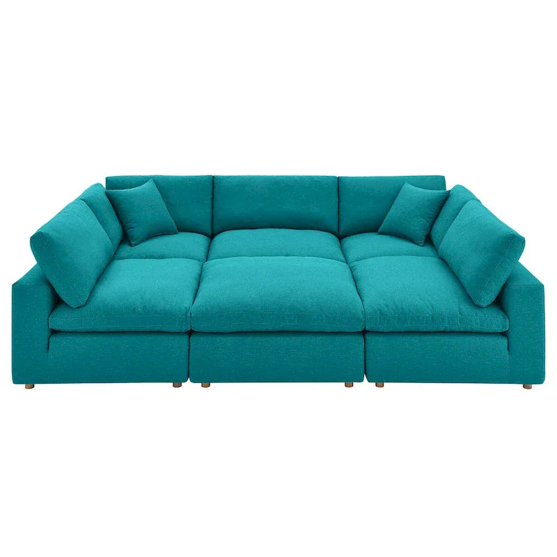Commix Canapé sectionnel 6 pièces garni de duvet ultra-rembourré
