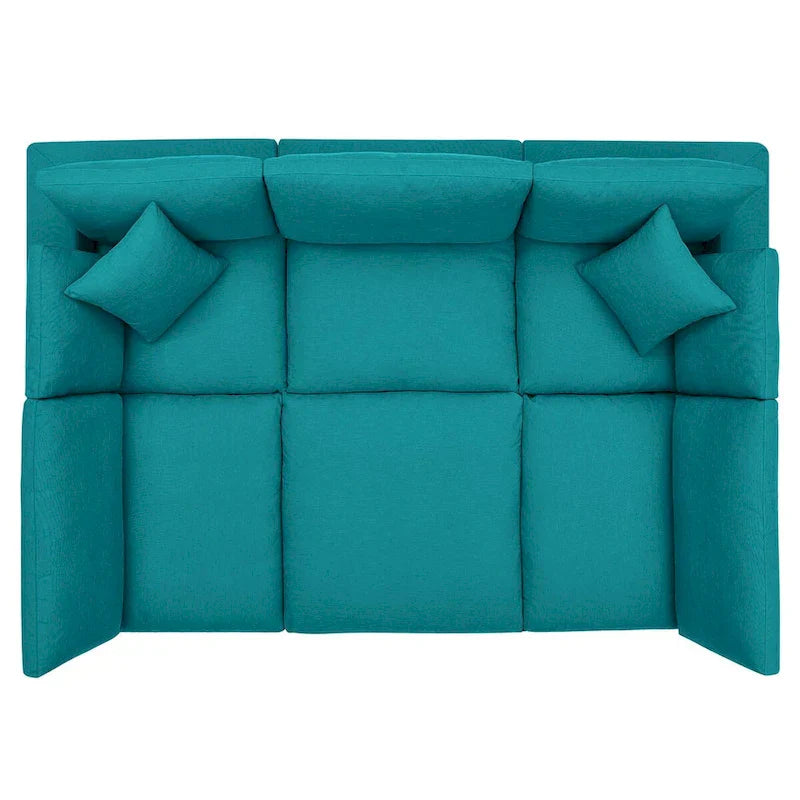 Commix Canapé sectionnel 6 pièces garni de duvet ultra-rembourré
