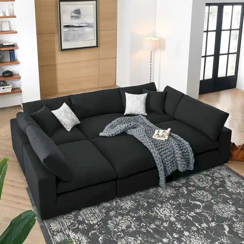 Commix Canapé sectionnel 6 pièces garni de duvet ultra-rembourré