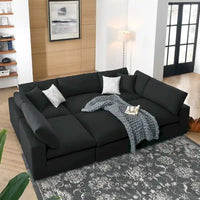 Commix Canapé sectionnel 6 pièces garni de duvet ultra-rembourré