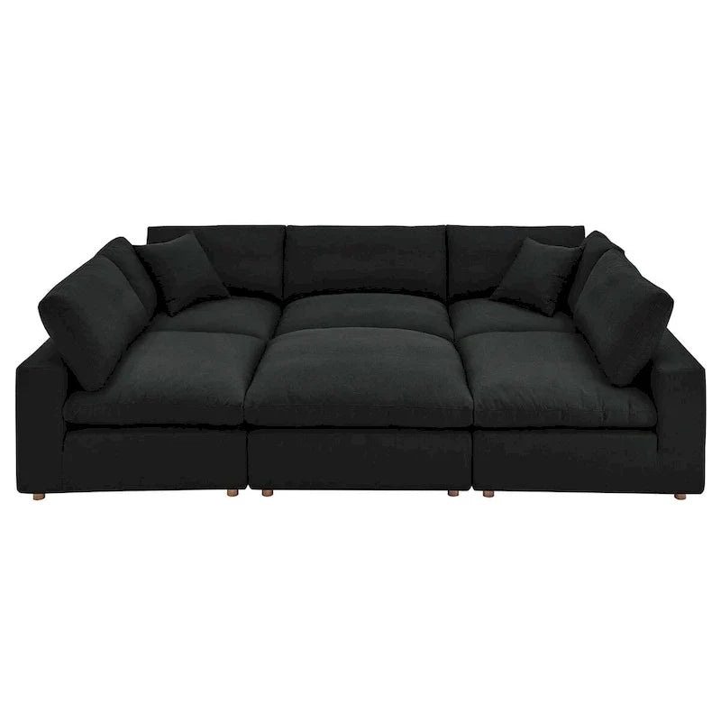 Commix Canapé sectionnel 6 pièces garni de duvet ultra-rembourré