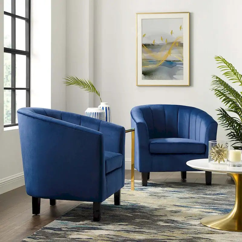 Fauteuil en velours capitonné Silver Orchid Streitmann (Lot de 2)