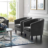 Fauteuil en velours capitonné Silver Orchid Streitmann (Lot de 2)