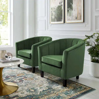 Fauteuil en velours capitonné Silver Orchid Streitmann (Lot de 2)