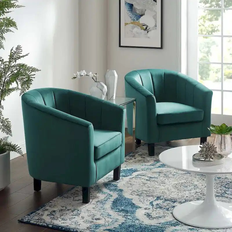 Fauteuil en velours capitonné Silver Orchid Streitmann (Lot de 2)