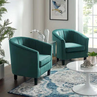 Fauteuil en velours capitonné Silver Orchid Streitmann (Lot de 2)