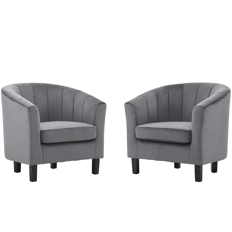 Fauteuil en velours capitonné Silver Orchid Streitmann (Lot de 2)