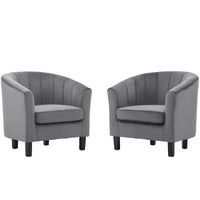 Fauteuil en velours capitonné Silver Orchid Streitmann (Lot de 2)