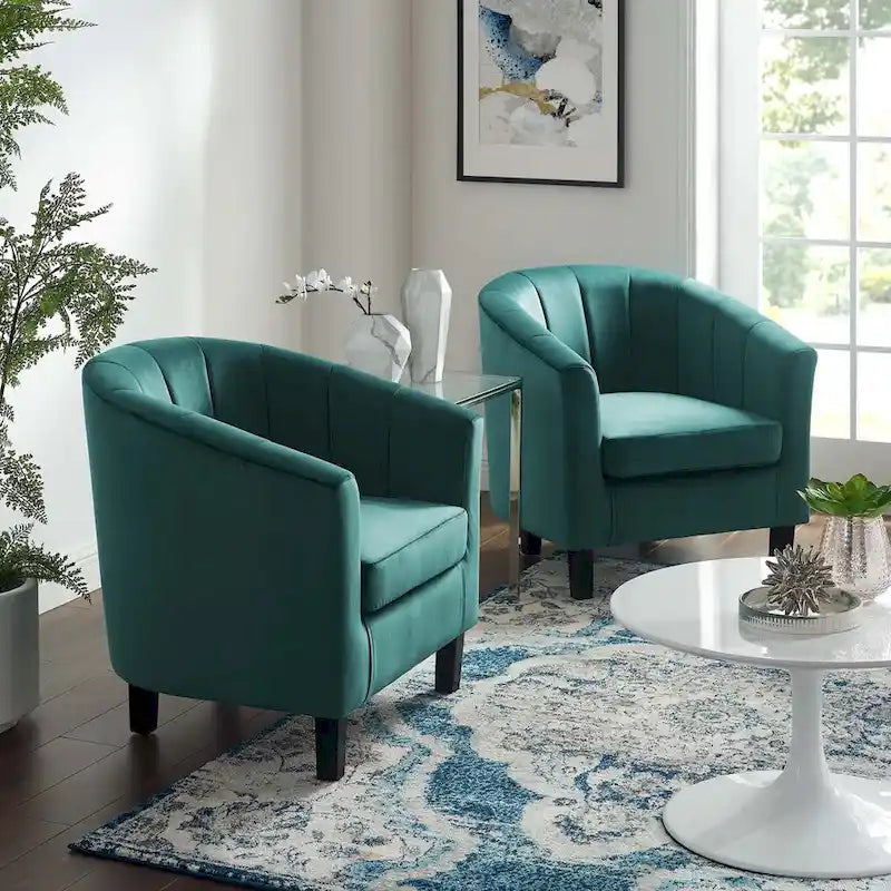 Fauteuil en velours capitonné Silver Orchid Streitmann (Lot de 2)