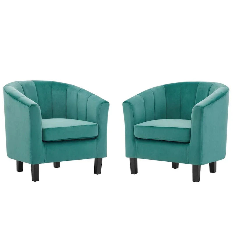 Fauteuil en velours capitonné Silver Orchid Streitmann (Lot de 2)