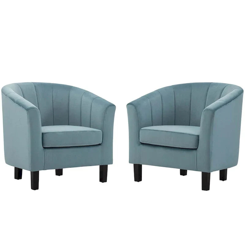 Fauteuil en velours capitonné Silver Orchid Streitmann (Lot de 2)