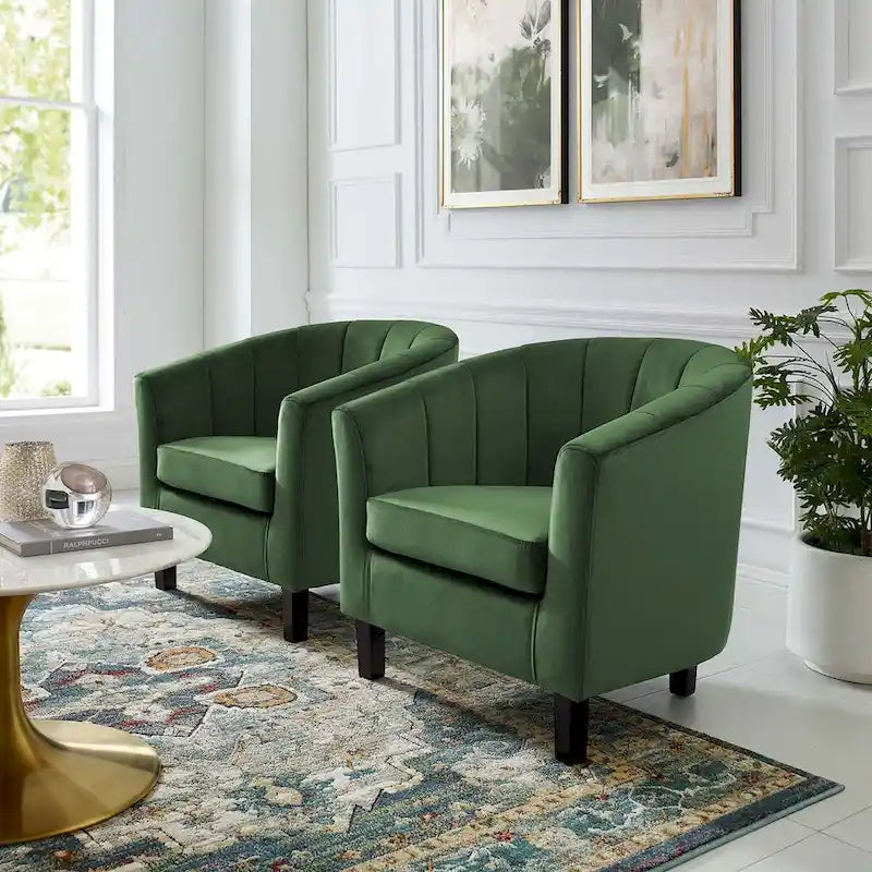 Fauteuil en velours capitonné Silver Orchid Streitmann (Lot de 2)