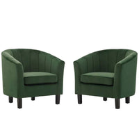 Fauteuil en velours capitonné Silver Orchid Streitmann (Lot de 2)
