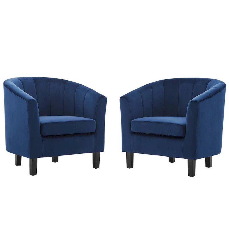Fauteuil en velours capitonné Silver Orchid Streitmann (Lot de 2)