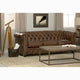 Canapé Chesterfield en cuir marron vieilli Hancock touffeté