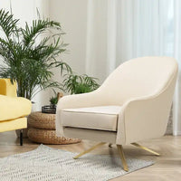 Fauteuil Club Pivotant en Cuir PU, Fauteuil de Salon, Fauteuil d'Appoint Rembourré