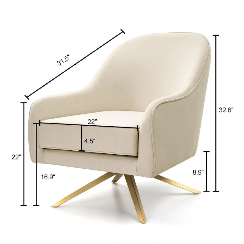 Fauteuil Club Pivotant en Cuir PU, Fauteuil de Salon, Fauteuil d'Appoint Rembourré