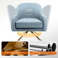 Fauteuil Club Pivotant en Cuir PU, Fauteuil de Salon, Fauteuil d'Appoint Rembourré