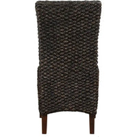 Chaise en bois tressé en osier avec dossier haut, lot de 2, marron