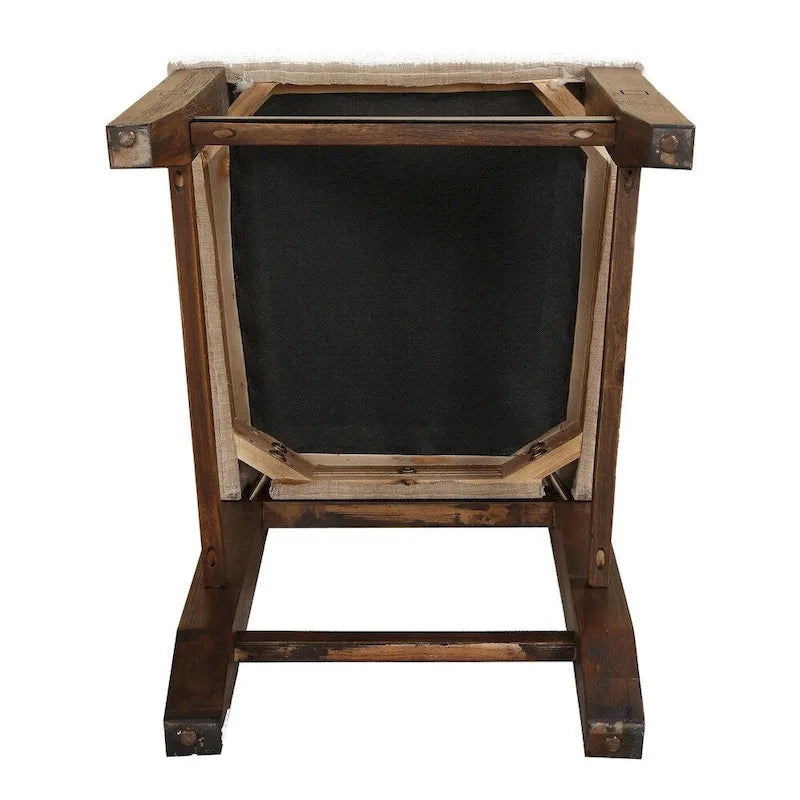 Chaise en bois tressé en osier avec dossier haut, lot de 2, marron