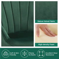 Yaheetech Fauteuil d'appoint moderne en velours à dossier incurvé plissé pour salon
