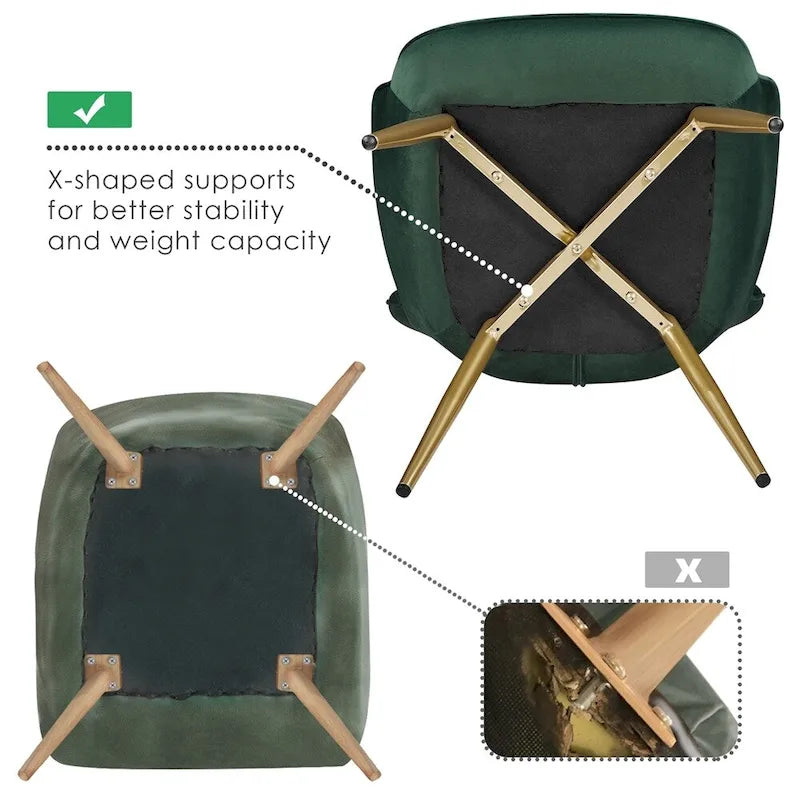 Yaheetech Fauteuil d'appoint moderne en velours à dossier incurvé plissé pour salon