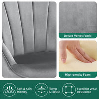 Yaheetech Fauteuil d'appoint moderne en velours à dossier incurvé plissé pour salon