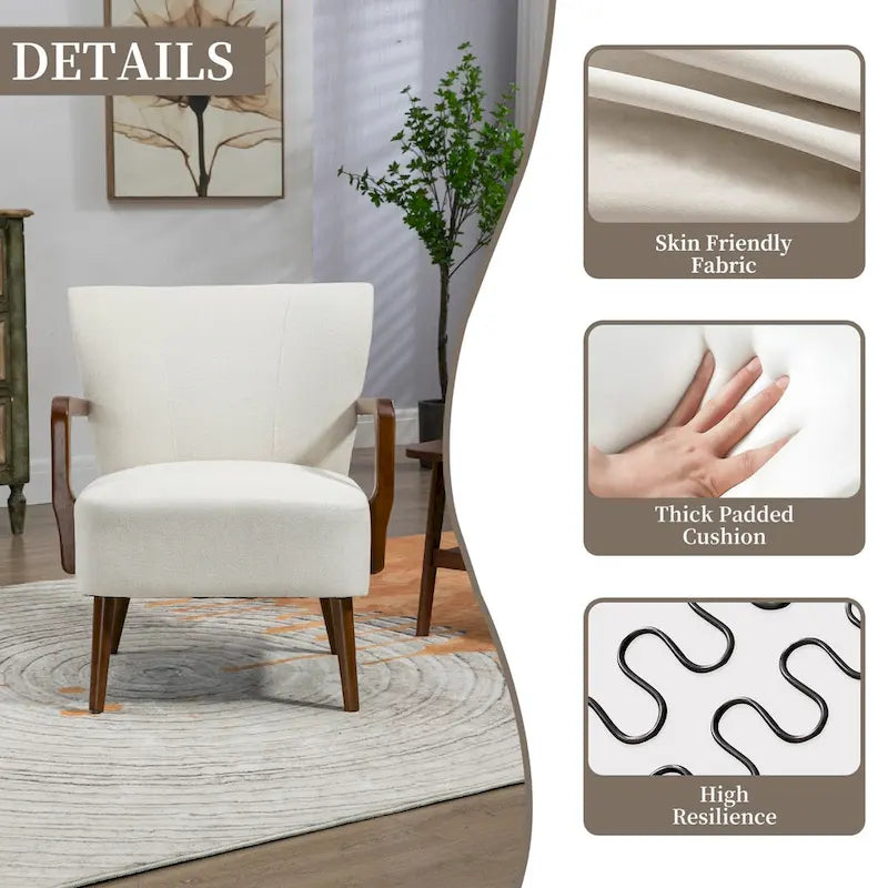 Chaises modernes dans le salon, fauteuils à ossature en bois