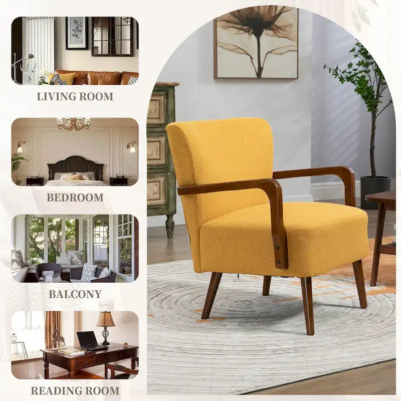 Chaises modernes dans le salon, fauteuils à ossature en bois