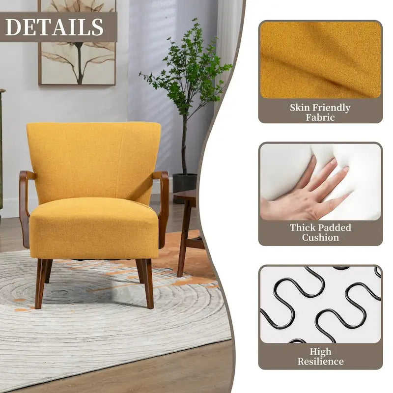 Chaises modernes dans le salon, fauteuils à ossature en bois