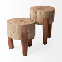 Asco tabouret rustique en bois récupéré massif
