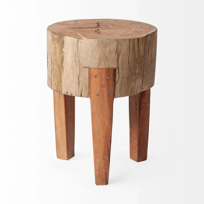 Asco tabouret rustique en bois récupéré massif
