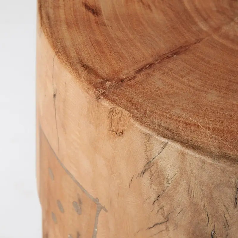 Tabouret en bois de récupération massif rustique Asco