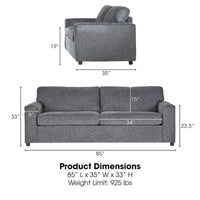 Canapé New Classic Furniture Leo à dossier coussin, Fabriqué aux États-Unis