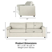 Canapé New Classic Furniture Leo à dossier coussin, Fabriqué aux États-Unis