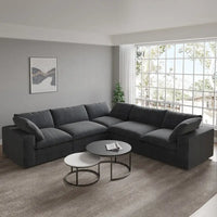 Canapé d'angle modulable convertible, canapé d'angle 5 places avec oreillers, 2 x 120,45 canapé minimaliste pour salon